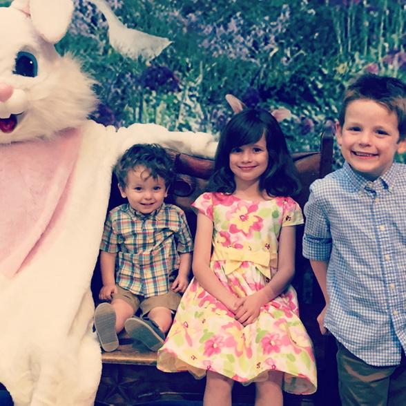 @mcghee_rm220, Ava enjoying the Easter Bunny with her brothers at the Bass Pro :)