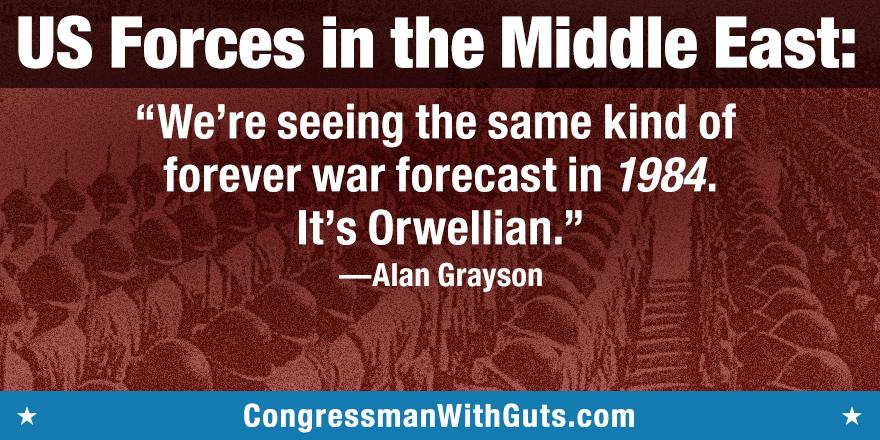 AlanGrayson's tweet image. War is making us poor.  Forever war will make us forever poor.