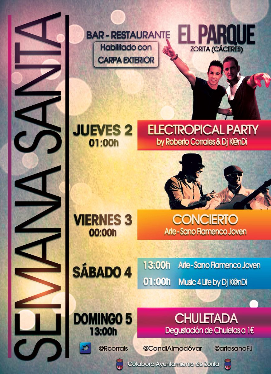 CandiAlmodovar's tweet photo. Disfruta la Semana Santa en #BarRestauranteElParque (Zorita)
@ElecTropical_S @artesanoFJ http://t.co/MOIVaZX9IQ
