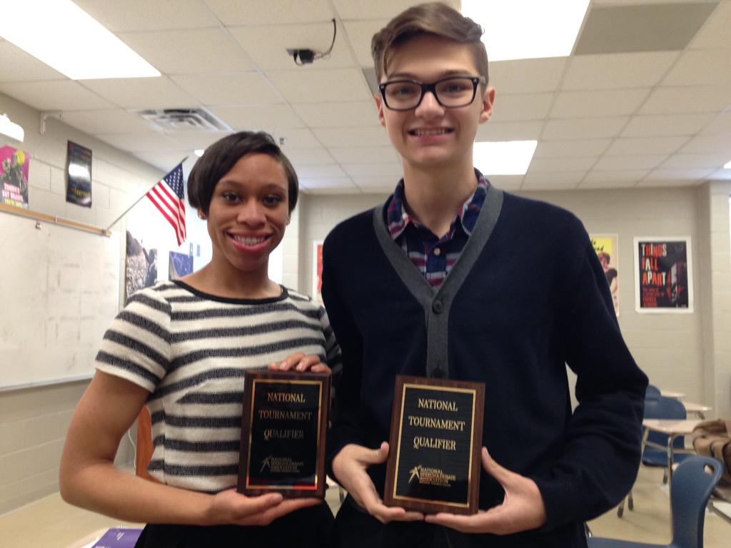 GTownForensics's tweet photo. Two of the three qualifiers from Grovetown. @speechanddebate http://t.co/wiN9OtJAPj