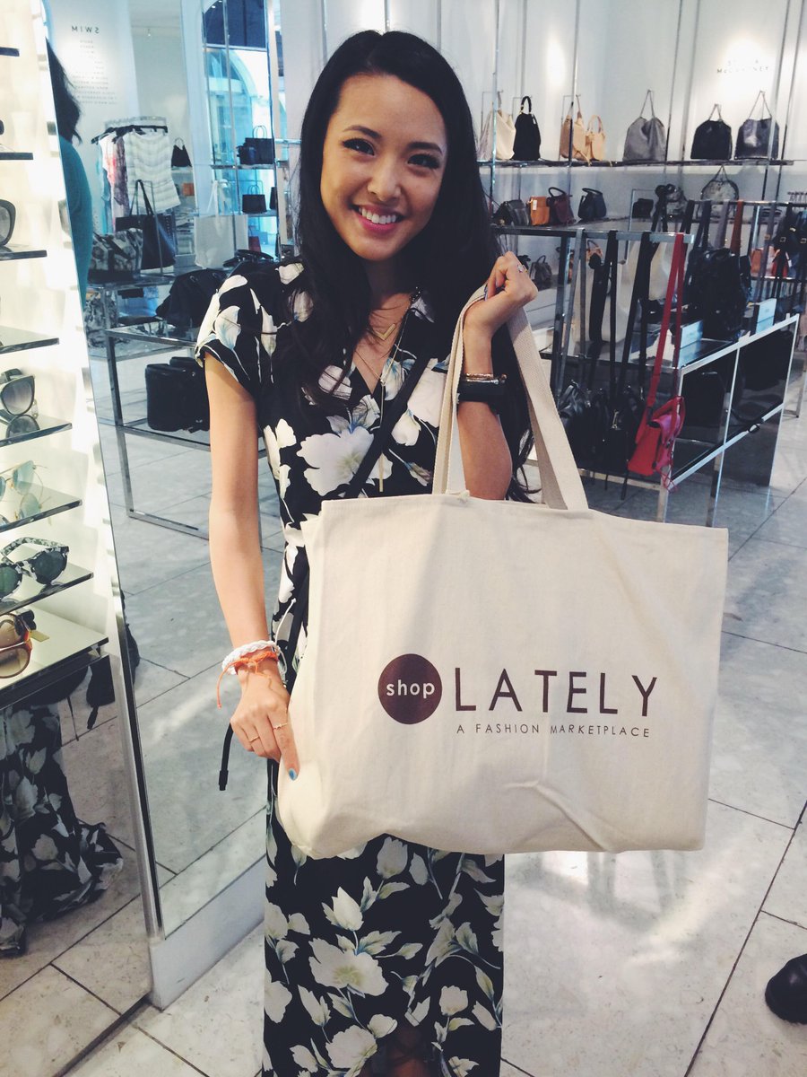 ShopLately's tweet photo. The gorgeous Jen of @frmheadtotoe rocking her #ShopLately goodies at the #SimplyStylistLA event. Thanks babe. http://t.co/yZml2JjX8h