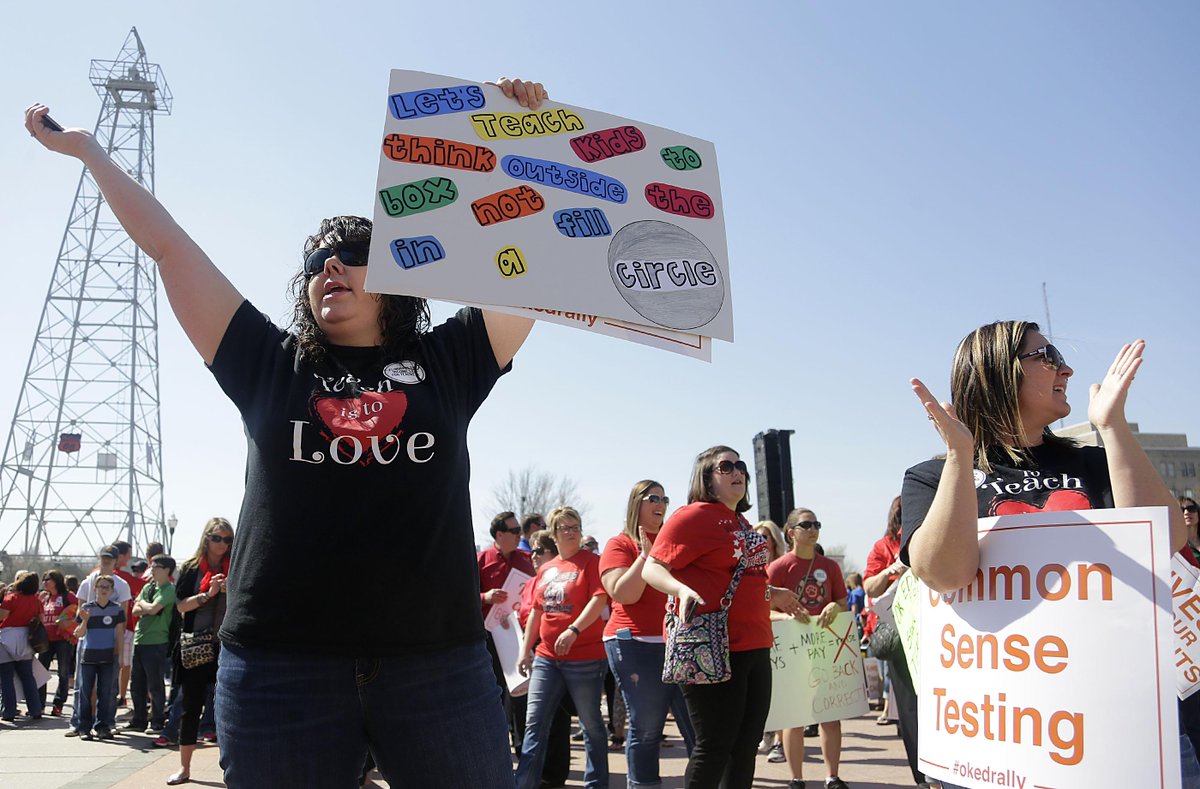 tulsaworld's tweet photo. The best signs from Monday's education rally at the Oklahoma Capitol http://t.co/NPyriak5Nv http://t.co/r0pMcoNn5u