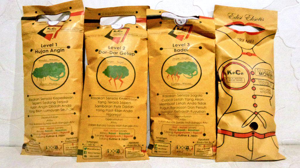 Kertas Cengek 👇 terdiri dari 4 level pedasnya, hujan angin, dordar gelap, badai, dan siluman monyet 😈