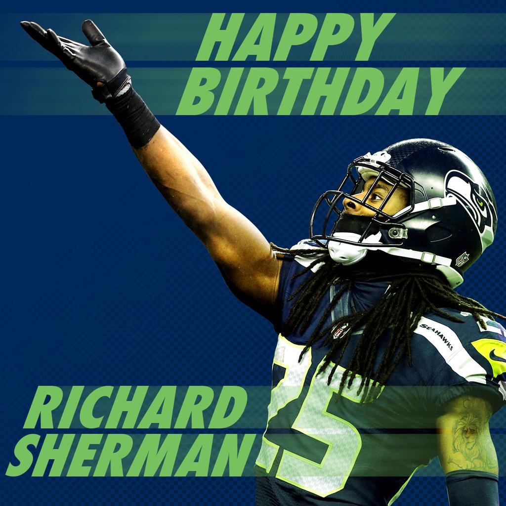 Happy birthday Richard Sherman 27 years old 
