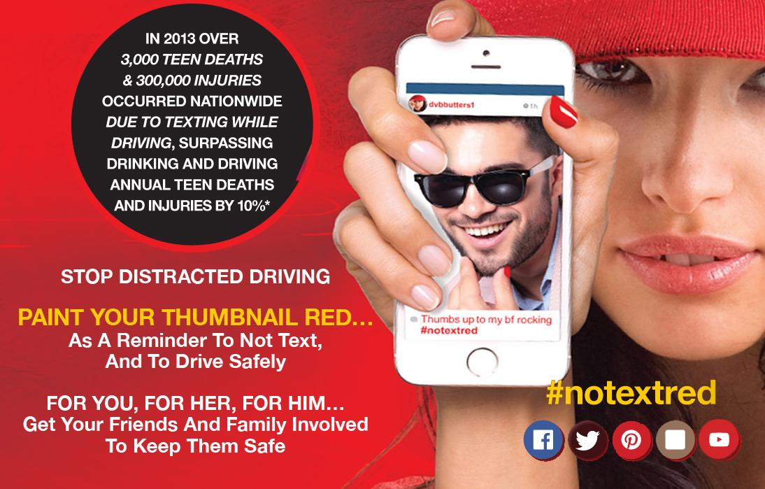 InfluensterCB's tweet photo. Are you keeping the roads safe with the #NoTextRed challenge? @SinfulColors_NP http://t.co/khSaP20dNB