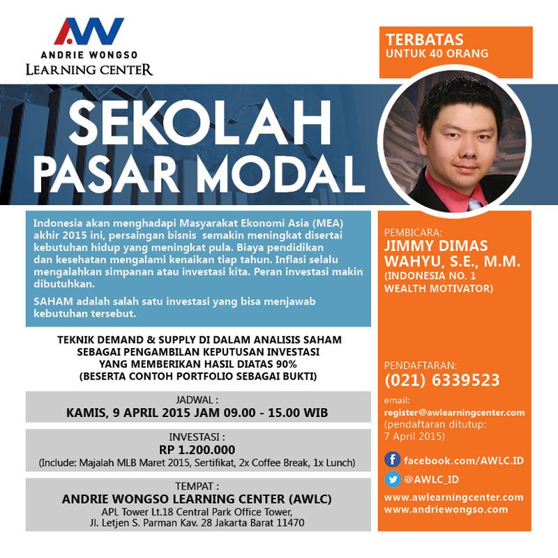 #Workshop terbaru di AWLC, tentang "Sekolah Pasar Modal"; bersama Jimmy Dimas Wahyu. Details awlearningcenter.com/program-kami/s…