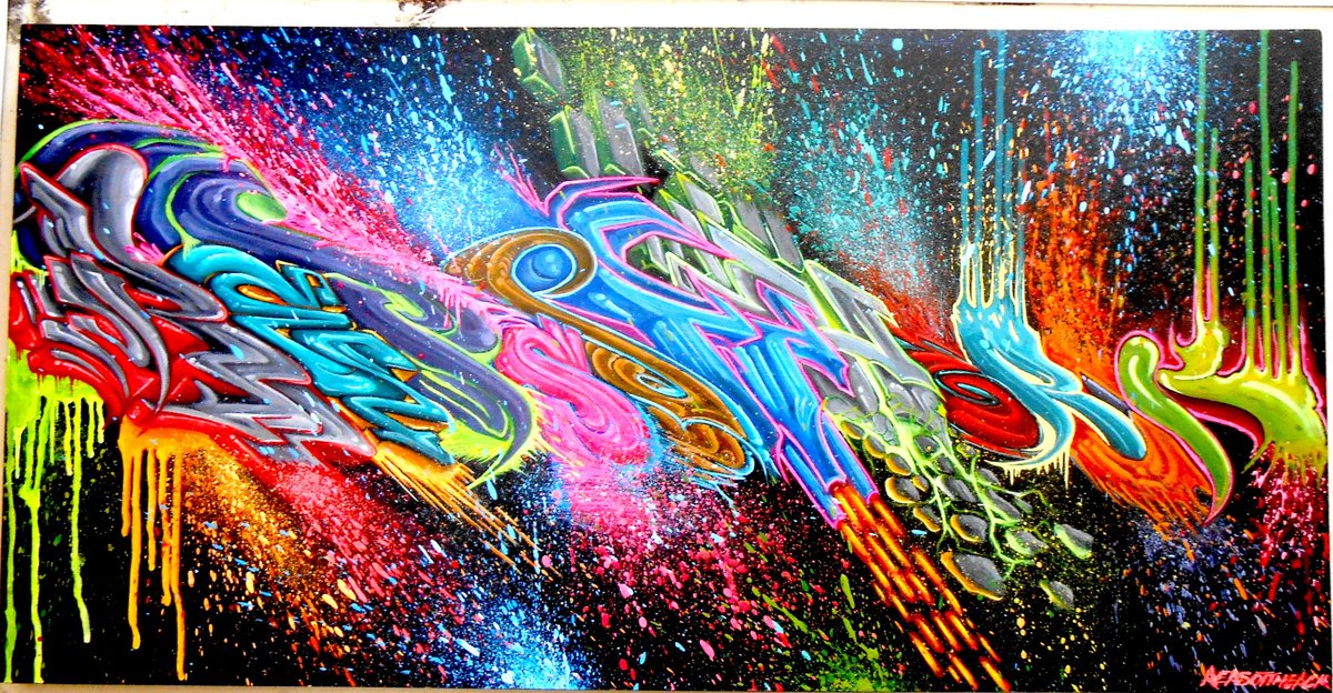 repsottherck's tweet image. #graffiti #letters #splashstyle #canvas #acrylicpaint