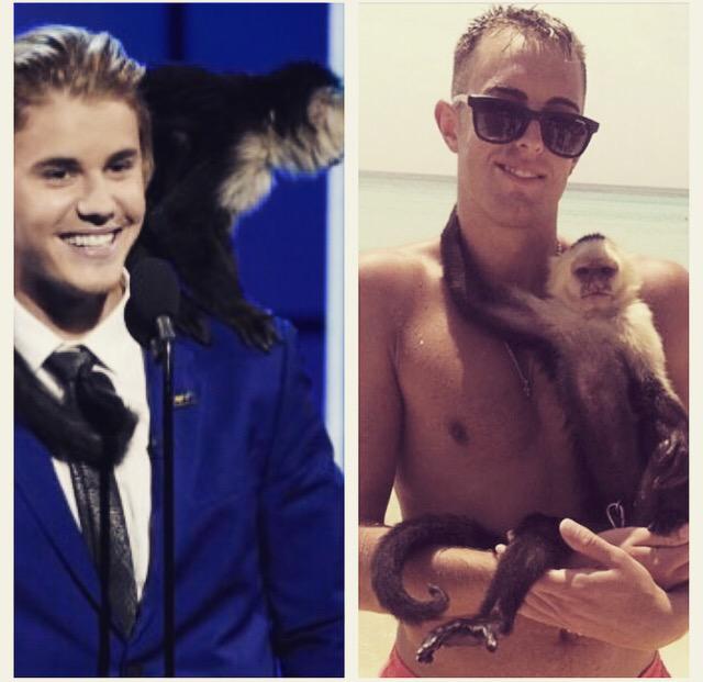 eL_zee8's tweet image. @ColinGrafton returns @justinbieber monkey from Germany 🍌🐒#OGMally #MarthaStewart