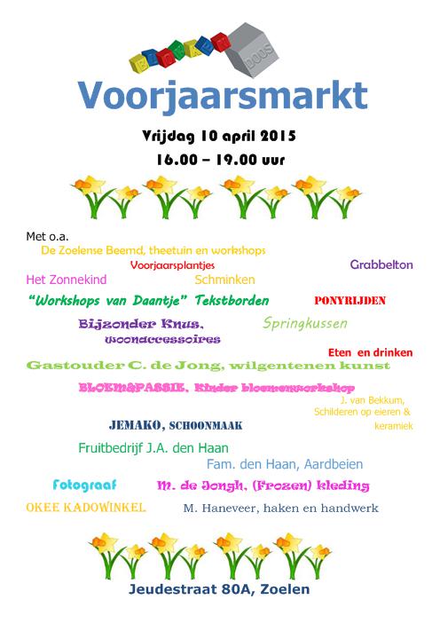 Vrijdag 10 april organiseert de blokkendoos een gezellige voorjaarsmarkt. Komt u ook? 
RT word zeer gewaardeerd