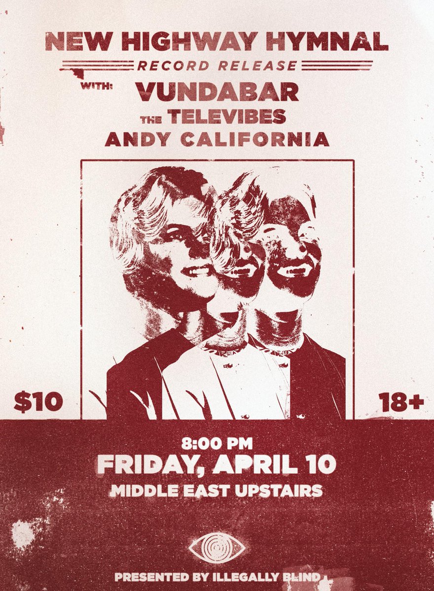 FRIDAY at <a href="/MidEastClub/">Middle East Restaurant & Nightclub</a>: <a href="/newhighwyhymnal/">TheNewHighwayHymnal</a> w/ <a href="/Vundabar_band/">Vundabar</a>, Televibes and <a href="/andycalifornia9/">Andy California</a>! on.fb.me/1B7FnHA