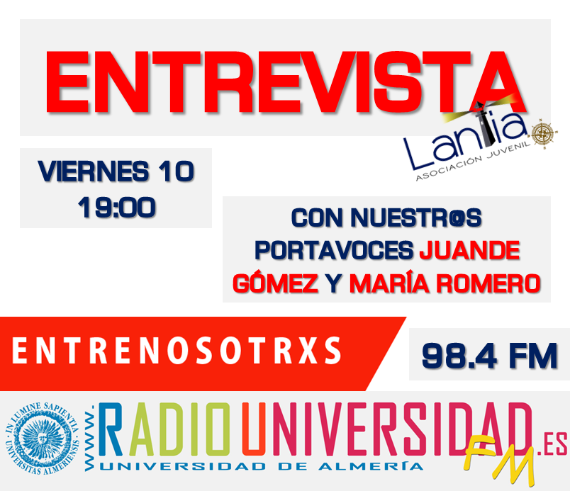 AJlantia's tweet photo. No os perdáis la entrevista de @EntreNosotrxsFM  a @juande93 y a María Romero de @AJlantia este viernes en @RadioUAL http://t.co/xLFNAwxtQW