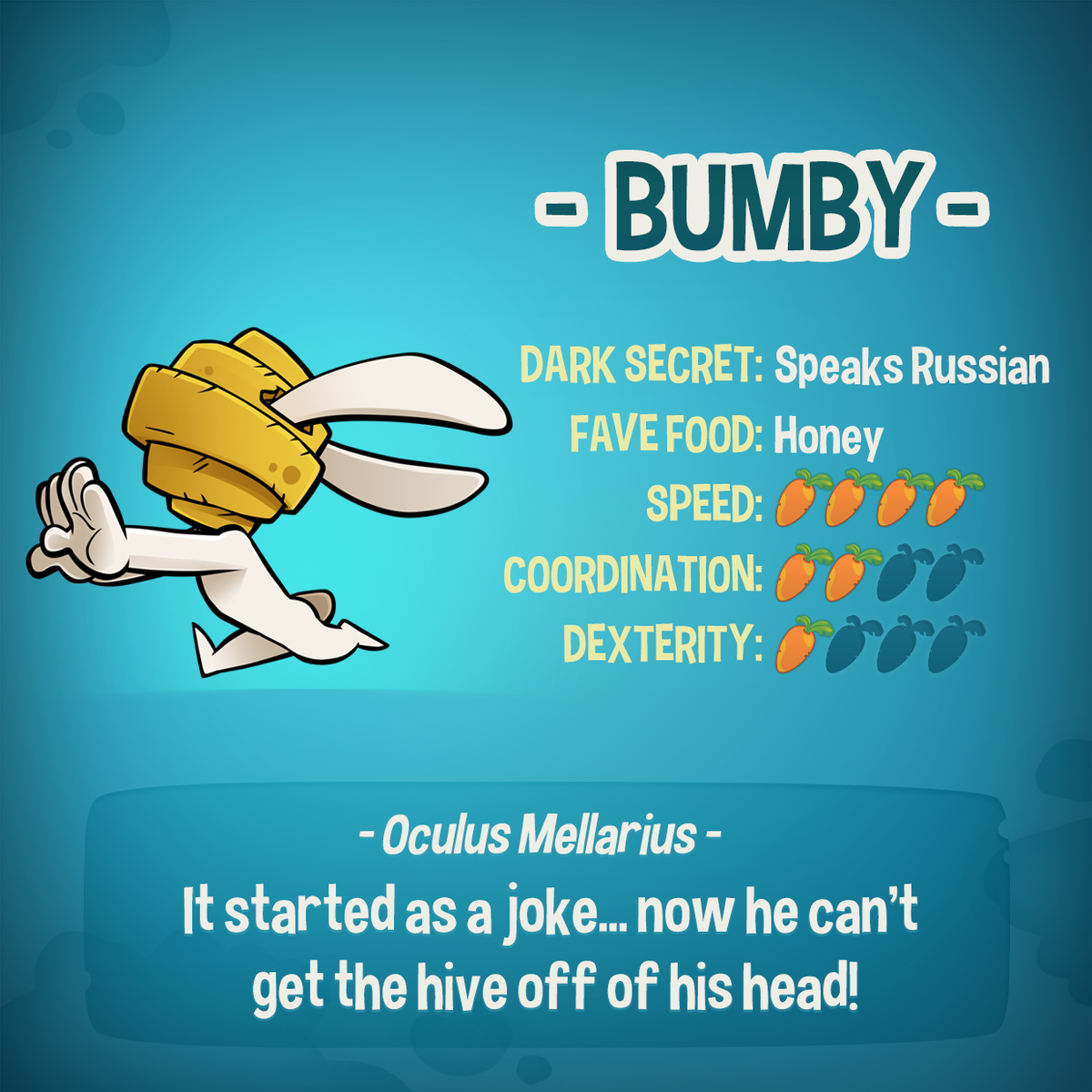 RunSheldon's tweet image. Meet Bumby! #MeetTheHares #RunSheldon #NeverGiveUp #mobilegames #iOS