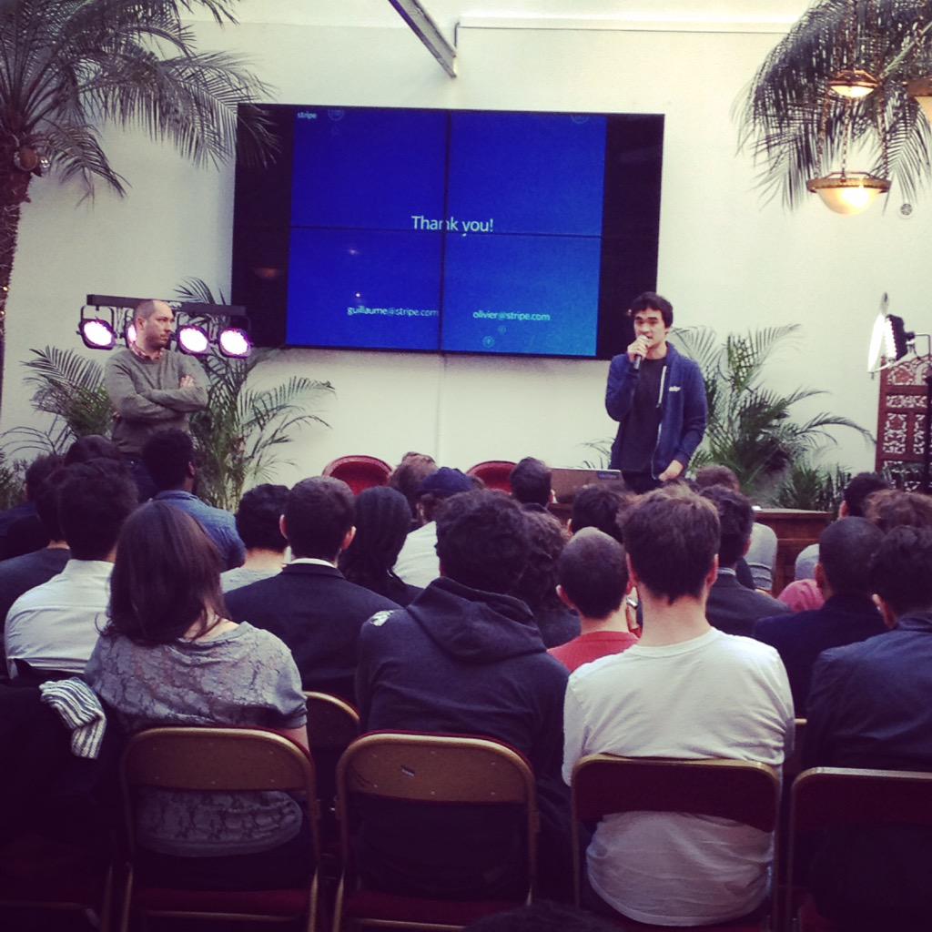 Lewagonparis's tweet photo. .@oliviergodement & @gui_princen talk Cracking online payment for startups cc @stripe @_TheFamily #LeWagonAlumni http://t.co/htSjWQn0AW