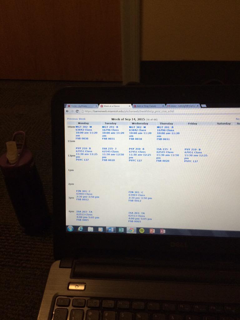 julie_lud's tweet photo. One of the greatest perks of being an honors student...priority registration π @MiamiUniversity #ThinkMiamiOH http://t.co/3kMeBLYaDW