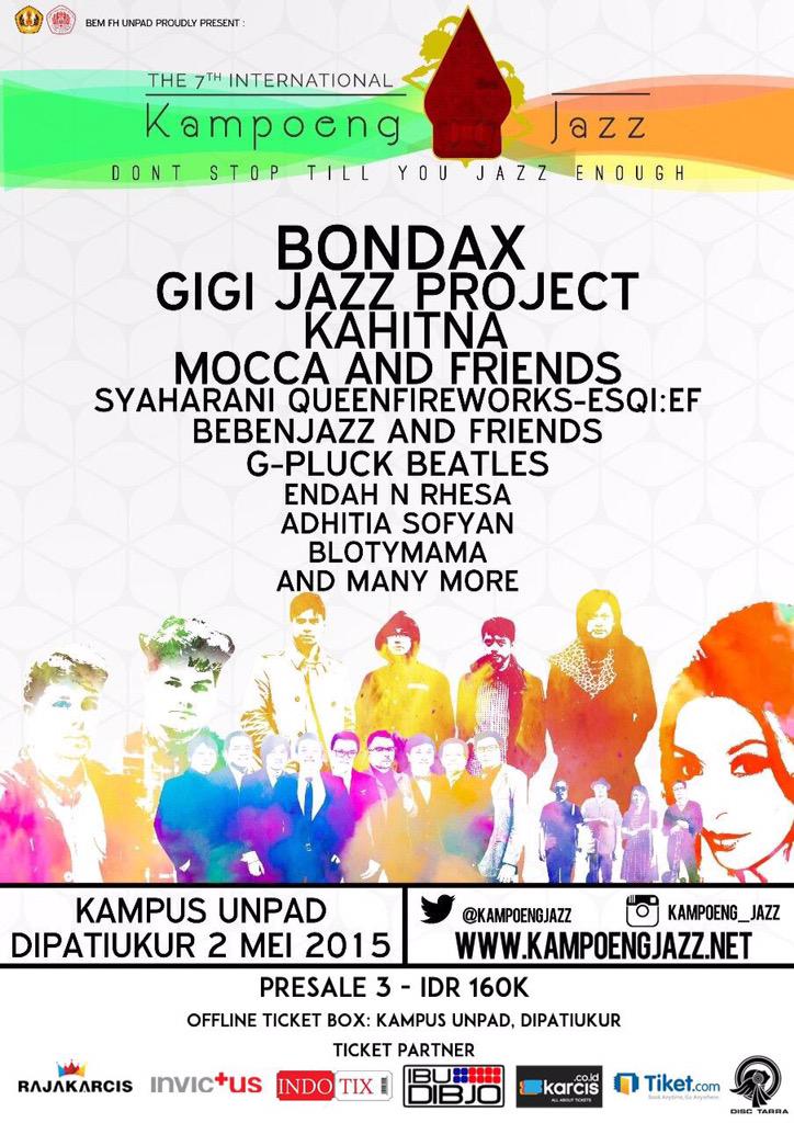 Are you ready for the biggest jazz festival in town??? Get your ticket now! kampoengjazz.net ! :) #7thKJ
