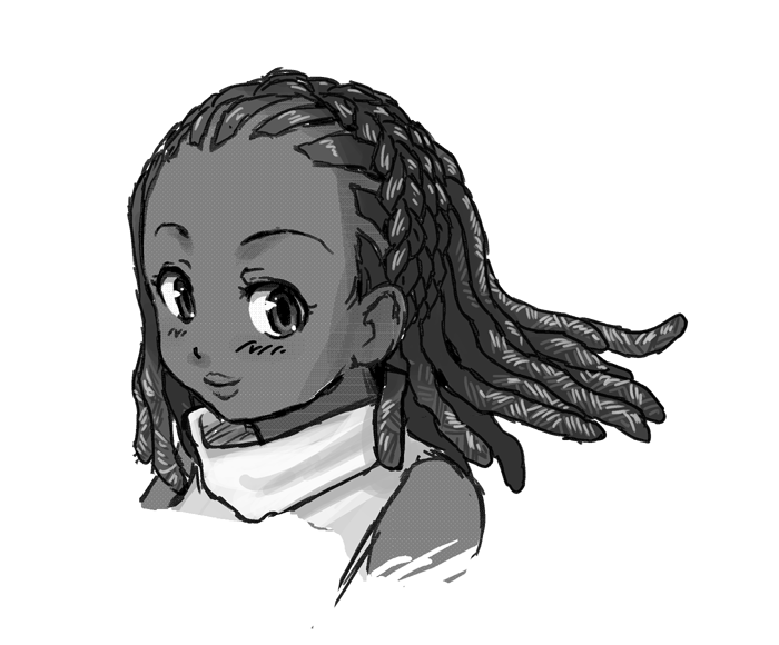 カスガ 萌え系イラストで黒人キャラが少ない理由のひとつとして 黒人風の萌え髪型 ってのが確立されてないのもあるかもしれない Http T Co Zwojhahref Twitter