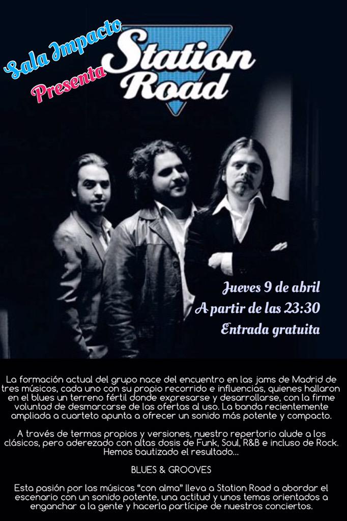 discoimpacto's tweet photo. Este jueves contamos con STATION ROAD banda con mucho Blues &amp; Grooves a través de temas propios y versiones http://t.co/EWPoIMg9lt