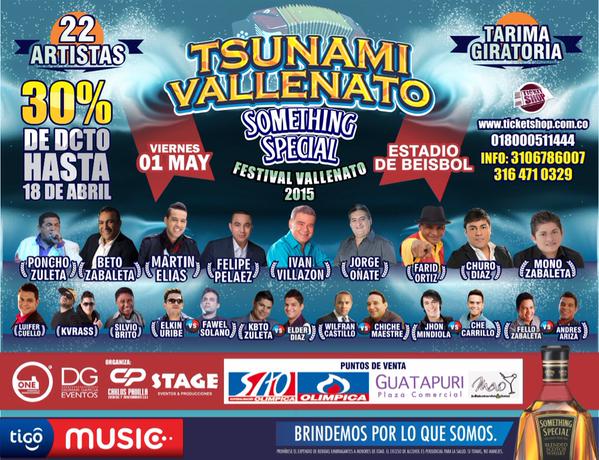 pintarlaciudad's tweet photo. #Vdupar el mejor evento de la musica Vallenata -> @TsunamiVallenat con 30% DCTO @diomargarcia http://t.co/cDTJTvwaPU http://t.co/YSHU9KeNxp
