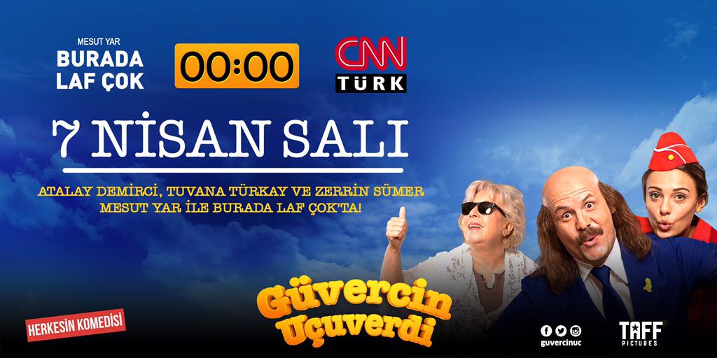 guvercinuc's tweet photo. Atalay Demirci, Tuvana Türkay ve Zerrin Sümer bu gece CNN Türk'te Mesut Yar'ın konuğu olacak. #GüvercinUçuverdi http://t.co/uRNjrmRfvU