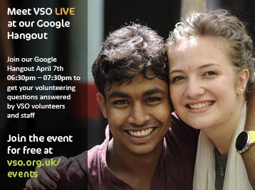 VSOYouth's tweet photo. Don't forget to join our #GoogleHangout at 6pm to find out how you can #volunteer with @VSOUK http://t.co/HI965FGdWr http://t.co/DlLqhzuv0g