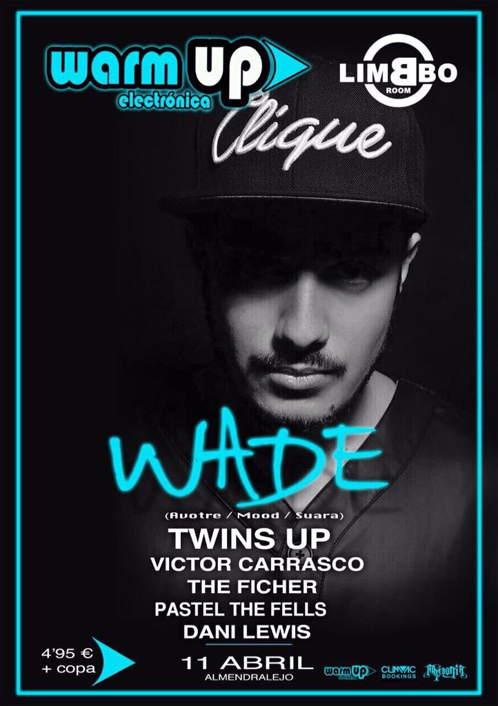 Twins__up's tweet photo. 5 días! Y con muchas ganas de Sábado y de @wade_tweet  @limbboroom  @warmup_  @serialoop  @danilewos  @pastellthefels http://t.co/aXcl4PCYB6