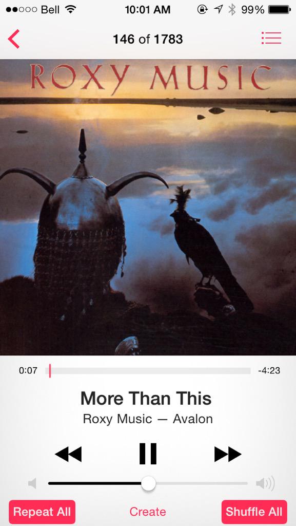 on repeat all day #roxymusic tell me one thing #morethanthis