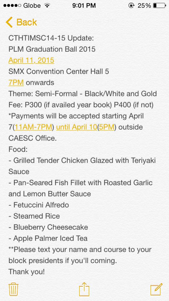 CTHTIMSC's tweet image. PLM Graduation Ball 2015. #WeMadeIt 😁