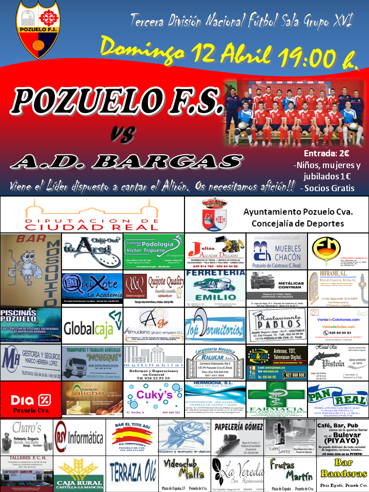 PozueloFS's tweet photo. El domingo a las 19:00h. nos visita el líder @AdbargasOficial Os esperamos afición!! http://t.co/PJHRzYYRgl
