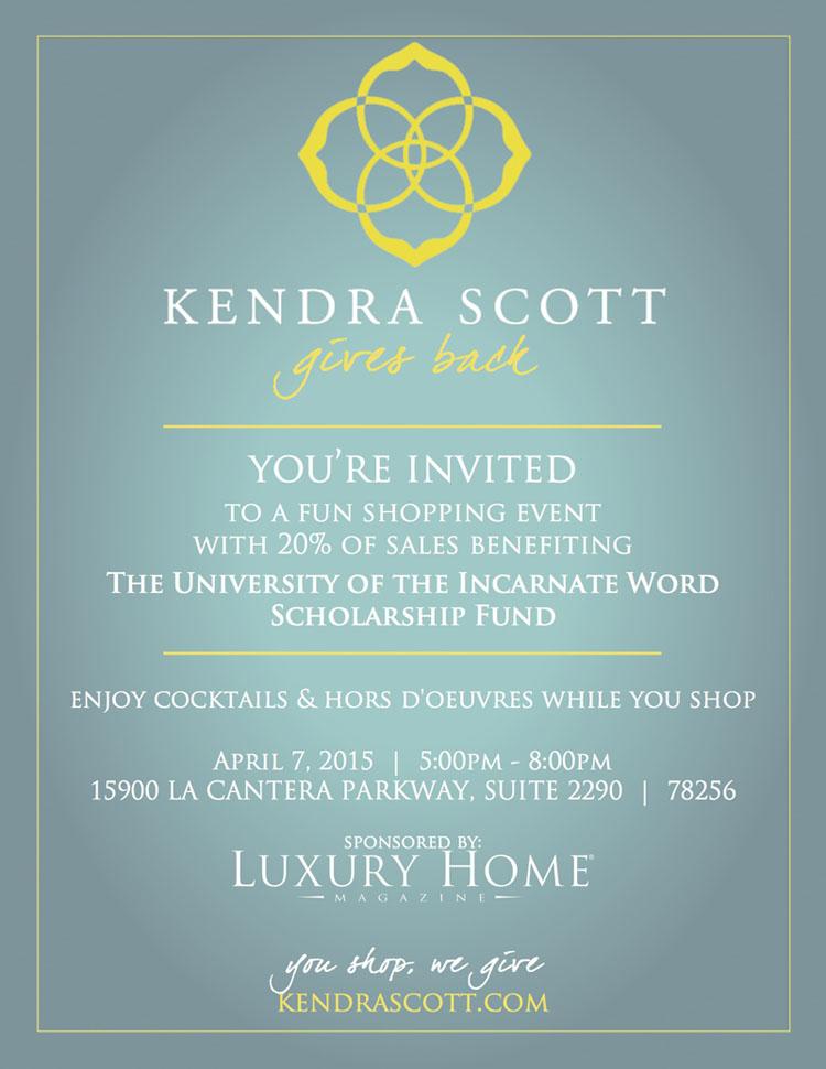 UIWDevelopment's tweet image. Please join us today - Kendra Scott Gives Back party at La Cantera- 20% of sales will go to UIW! @KendraScott