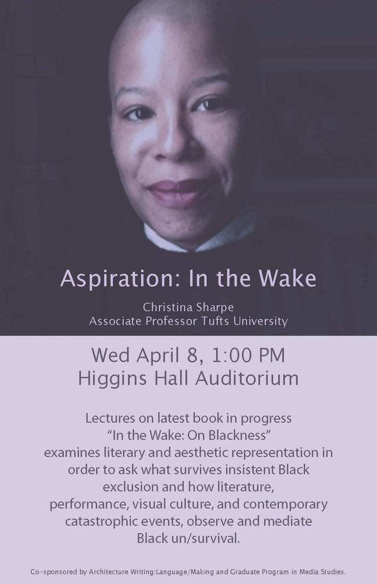 LangArchTrauma's tweet photo. Final reminder! Tomorrow @hystericalblkns will be joining us at @PrattInstitute for "Aspiration: In the Wake" http://t.co/RmTppbFiPk