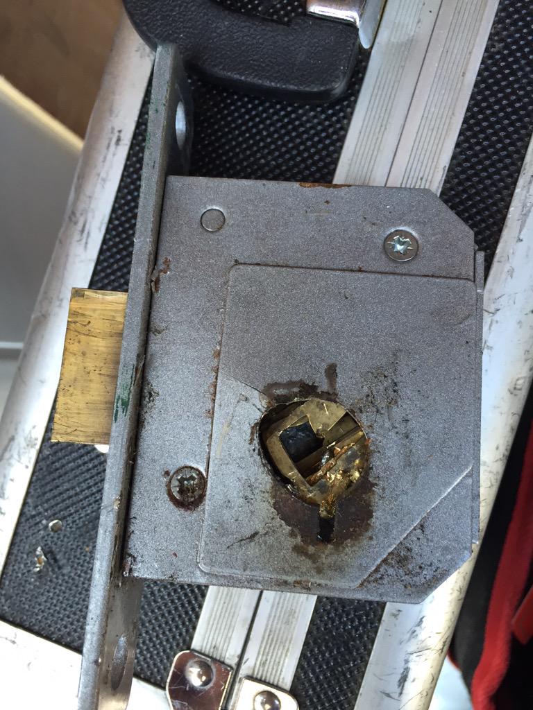 I take it the locksmith that did this really knew what he was doing (NOT).