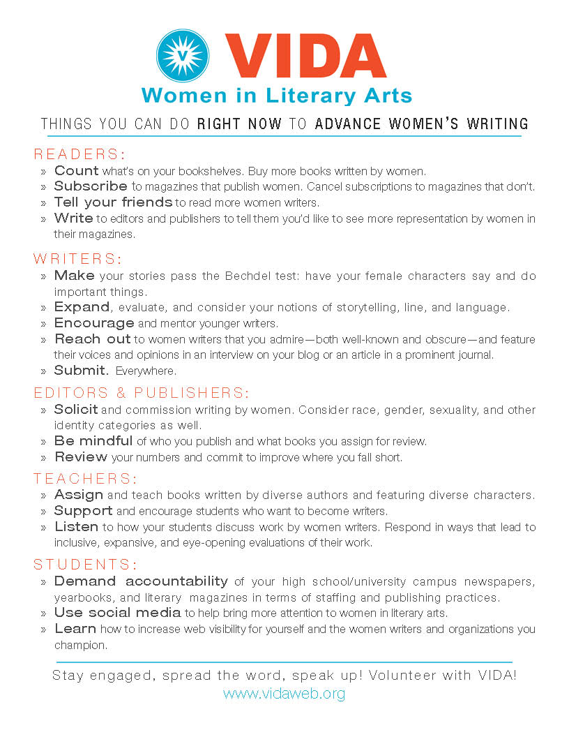 Fem2pt0's tweet photo. Things you can do RIGHT NOW to ADVANCE WOMEN'S WRITING: http://t.co/anW4kigIGh #VIDACount #WoCVIDACount #wocwrite http://t.co/phwcthyVhV