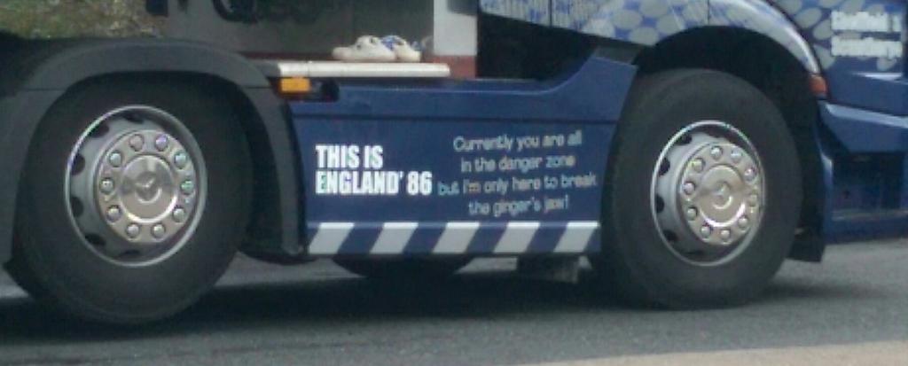 FatScottie's tweet photo. @ThomasTurgoose1 @AndrewShim this #intaketransport truck just passed our office - great tribute to #tie86 http://t.co/J3bBlwdax4