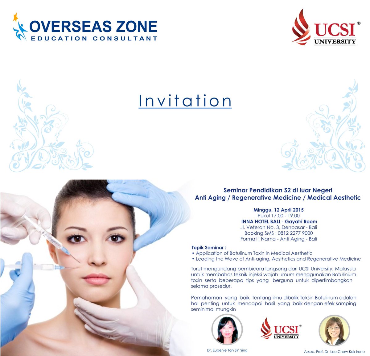 <a href="/daniNitiari/">Dani Nitiari</a> Studi S2 AntiAging/Regnrtv Med/Mdcl Aesthetic diluar negri.Start 105jt/th.Free Seminar Bali 12Apr15