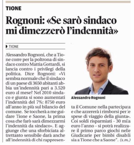 alerognoni's tweet image. "Se sarò sindaco mi dimezzerò l'indennita'!" @TioneLab
