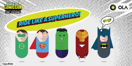 Ola (@olacabs) on Twitter photo FREE rides to #Bangalore ComicCon on the Ola app from Friday 3rd to Sunday 5th. <a href="/ComicConIndia/">Comic Con India</a> #MySuperRide FREE rides to #Bangalore ComicCon on the Ola app from Friday 3rd to Sunday 5th. <a href="/ComicConIndia/">Comic Con India</a> #MySuperRide