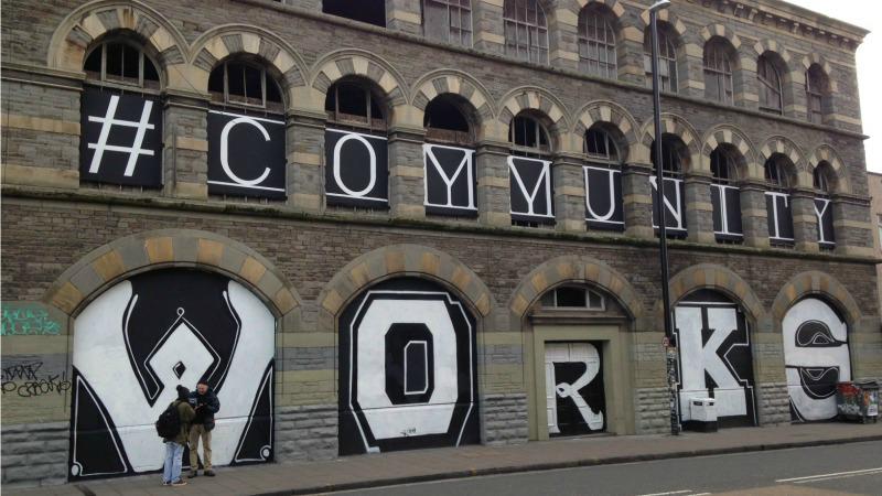 bristol247's tweet photo. The strength of local feeling against new Carriageworks plans can be seen in this new graffiti http://t.co/Y87SAtkJ1q http://t.co/XvNDKOoZEu