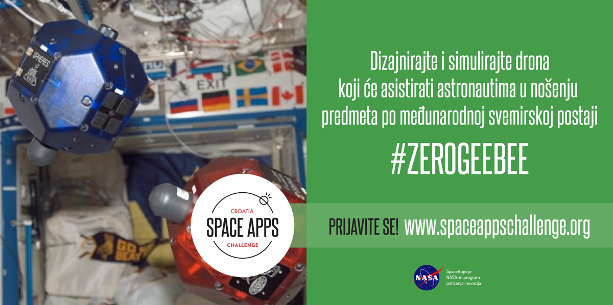 SpaceAppsCro's tweet photo. Hackajte #Zerogeebee challenge preko #SpaceApps-a!

More info:
http://t.co/7ZT3cOABL3 http://t.co/oZ1qIG2PLq