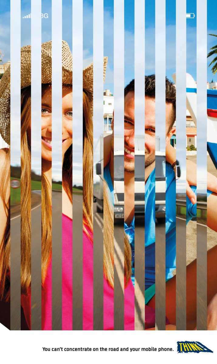 Mientras conduzcas deja el móvil y concéntrate. 💥🚗📱 #THINK! por <a href="/AMV_BBDO/">AMV BBDO</a> bellasads.com #publicidad