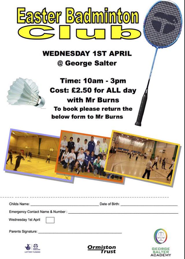 SalterSports's tweet photo. Badminton tomorrow! 
All welcome.
10am - 3pm with @MrKBurns1 http://t.co/sJ4tM8Cydh
