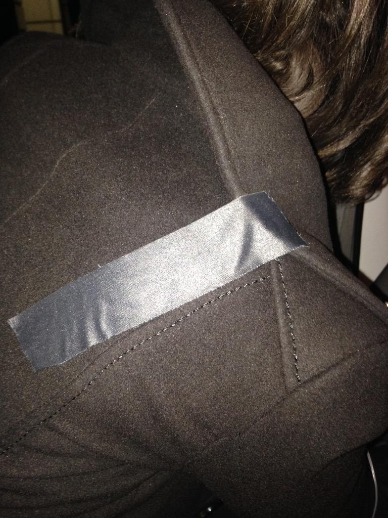 Gabby_Gonzalez's tweet image. We just taped down my jacket so it won't keep flying up during our live reports... #BehindTheScenes #windproblems