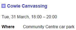 Steven4Stirling's tweet photo. Canvassing in #Cowie this evening at 6pm. Meet Community Centre car park.
#VoteSNP #GE15 #StevenforStirling http://t.co/QofeAtURiQ