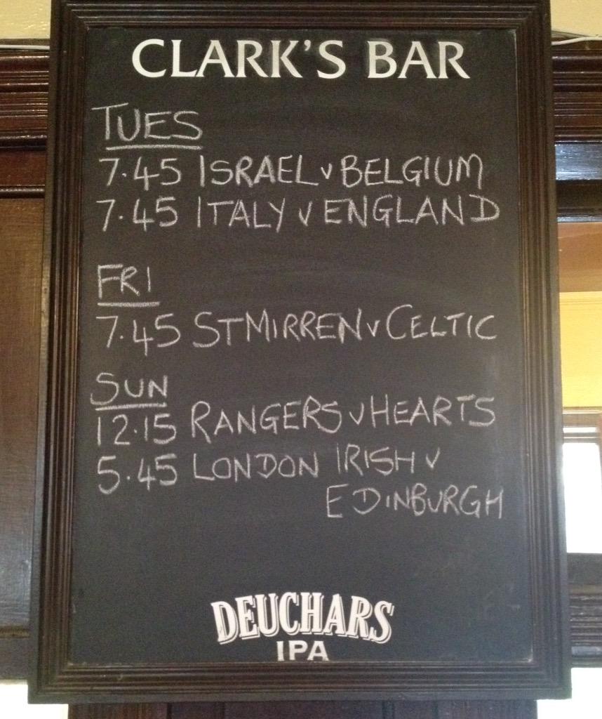 Just some of the great football we're showing this week in #Clark'sBar