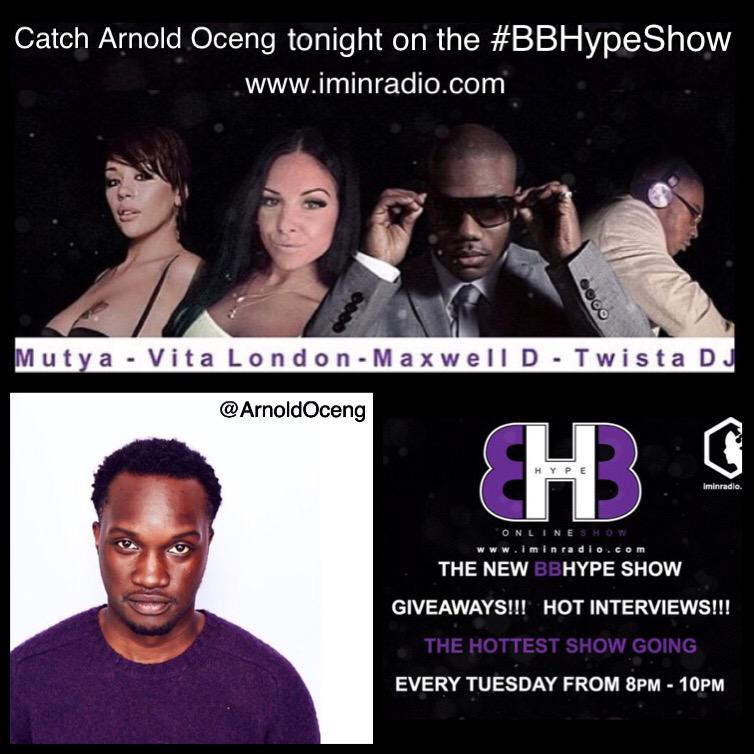 Thebbhypeshow's tweet photo. That's right tune in tonight 8-10pm for our exclusive interview with Mr @ArnoldOceng aka Snakeyman 🔊🔊🔊 #BBHYPESHOW http://t.co/GqOY8ZA1m0