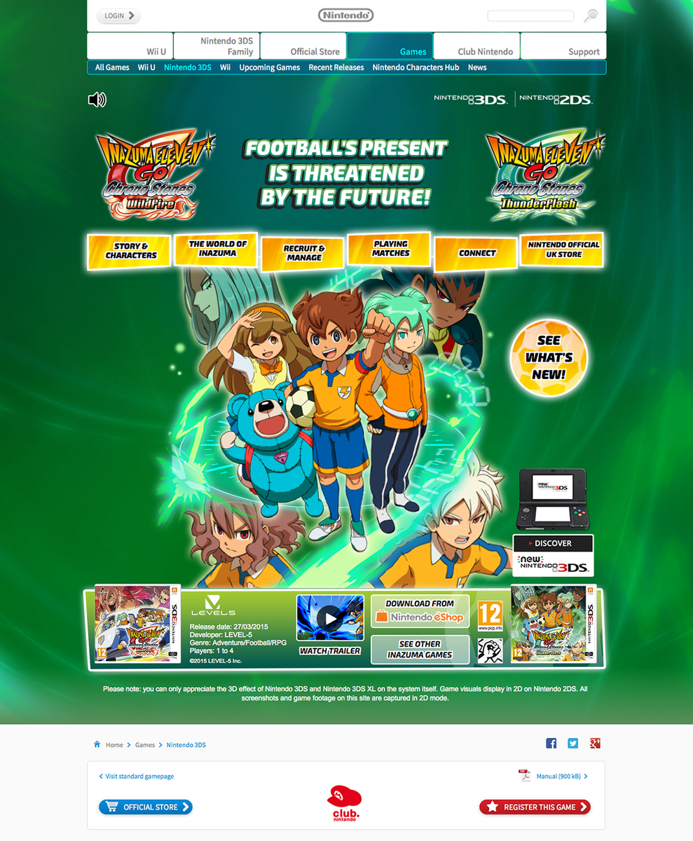 Our Inazuma Eleven GO Chrono Stones microsite is finally complete. Added the trailer yesterday.