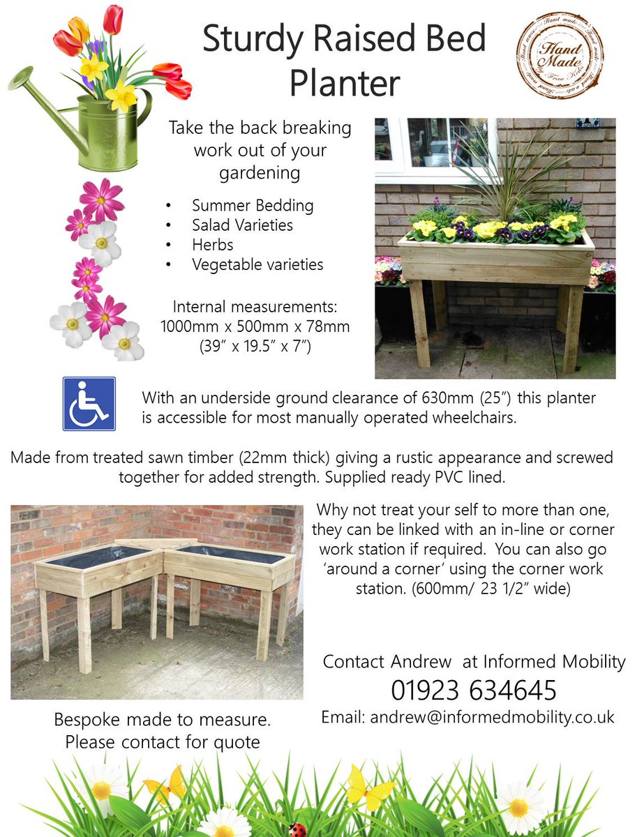 InformedMob's tweet image. New wheelchair accessible raised bed planter Now Available!! #informedmob #wheelchair #gardening #flowers #Easter