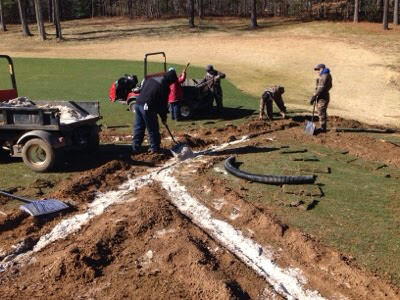 FoundryGolfClub's tweet photo. What the heck are they doing to my golf course?!? Maintenance Q&amp;A and skins game this evening. http://t.co/CkBUpdz2KU