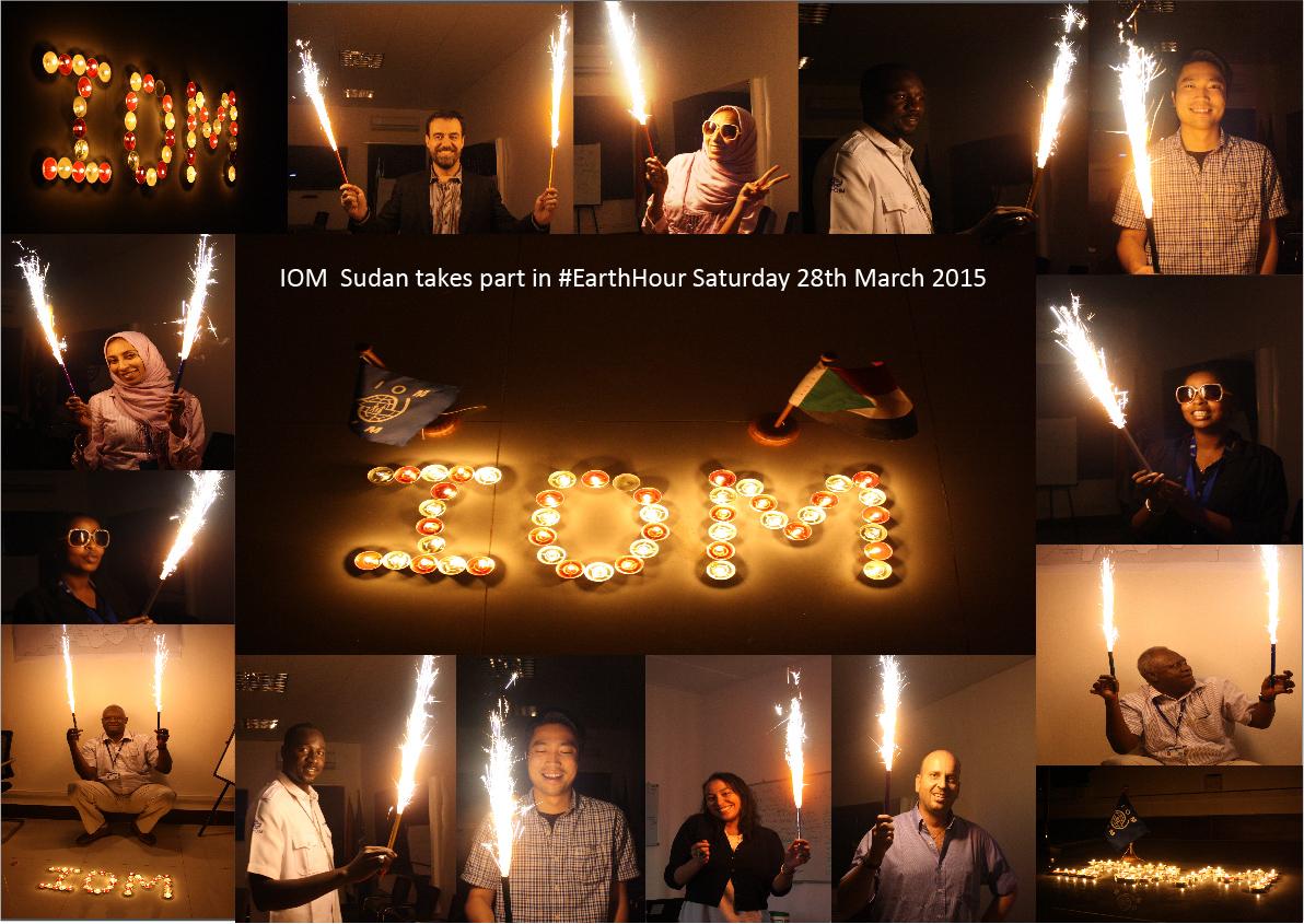 IOMSudan's tweet image. IOM Supporting Earth Hour!!!
Thanks to all the staff in IOM Sudan who joined in #EarthHour2015  
@IOM_news @IOM_MENA