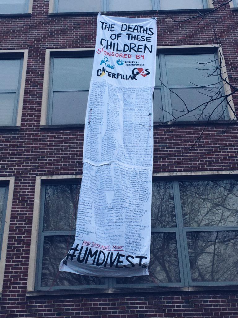 safexmich's tweet photo. Commemorating the deaths of innocent Palestinian children at Mason Hall. #UMDivest http://t.co/etkqV8KrcE
