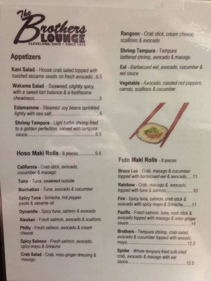 MusicAtBrothers's tweet photo. We have a full sushi menu tonight from 5-10pm! http://t.co/Md675HQ23W